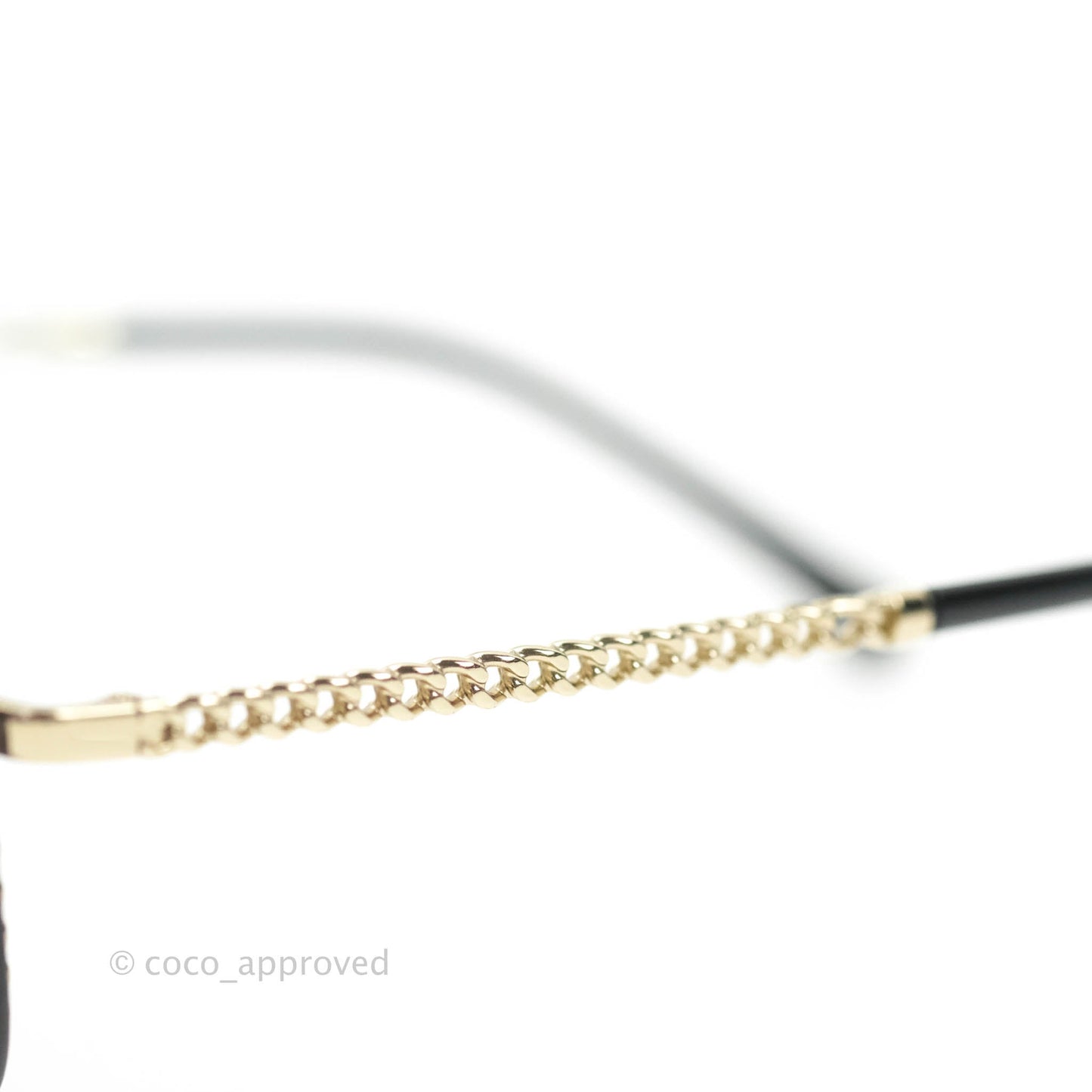Chanel Chain Gradient Grey Lenses Square Sunglasses Gold Tone