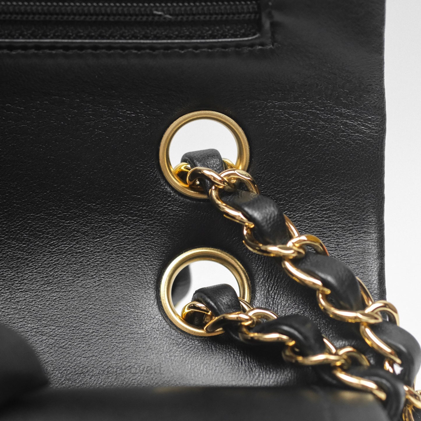 Chanel Classic M/L Medium Flap Quilted Black Lambskin Gold Hardware