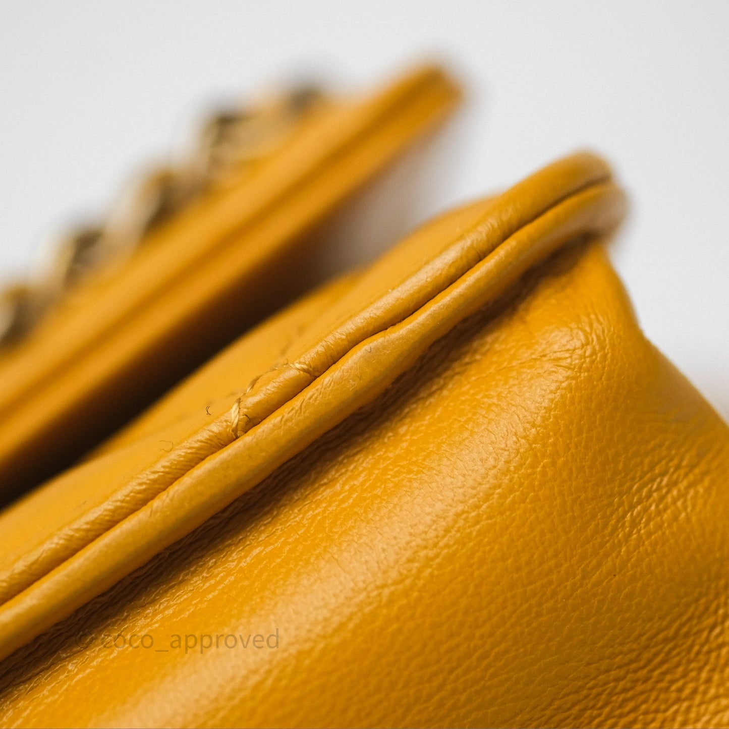 Chanel Quilted Classic Chain Around WOC Yellow Lambskin Aged Gold Hardware