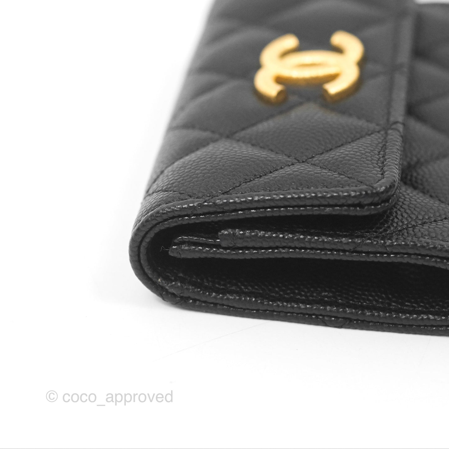 Chanel Flap Card Holder Black Caviar Gold Hardware
