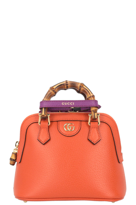 Luxury Gucci Trending 2025 Mini Diana Dome Tote Bag Leather Orange