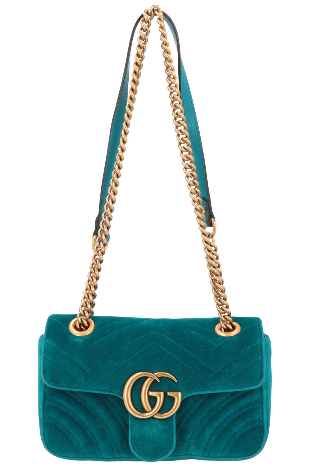 Luxury Gucci Trending 2025 GG Marmont Bag Mini Velvet Turquoise