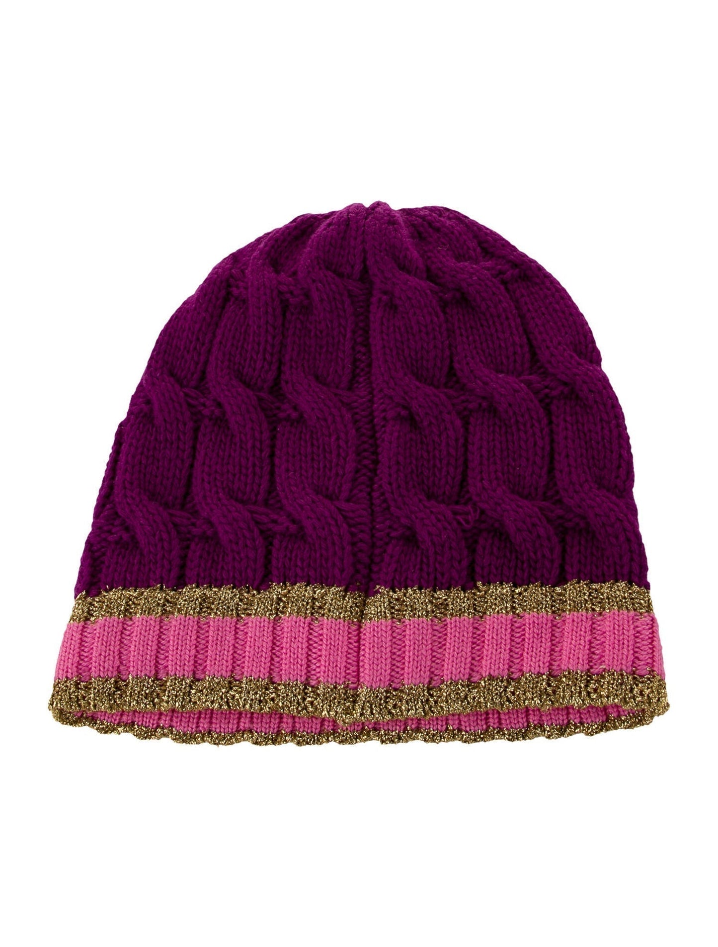 Luxury Gucci Trending 2025 Cable Knit Beanie in Purple