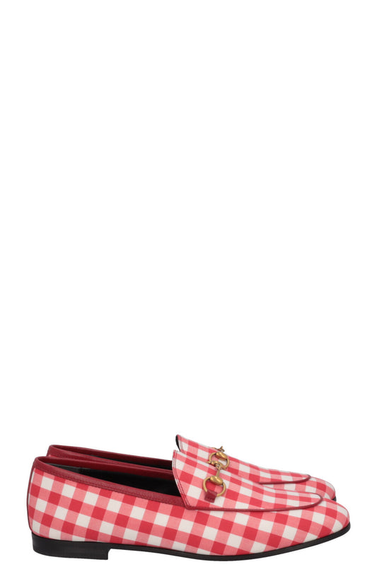 Luxury Gucci Trending 2025 Jordaan Loafer Vichy Red White