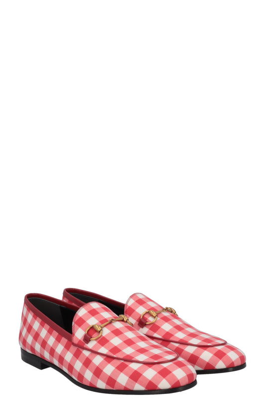 Luxury Gucci Trending 2025 Jordaan Loafer Vichy Red White