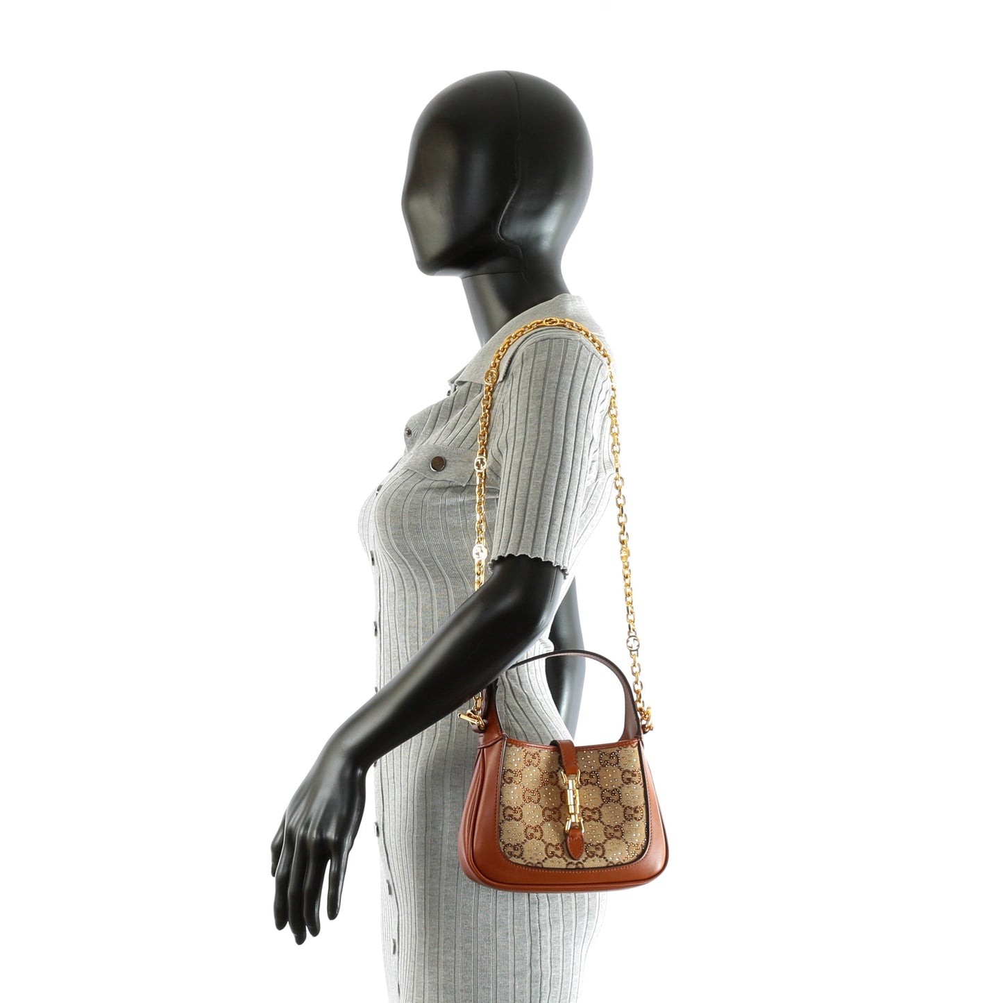 Luxury Gucci Jackie 1961 Crystal GG Mini