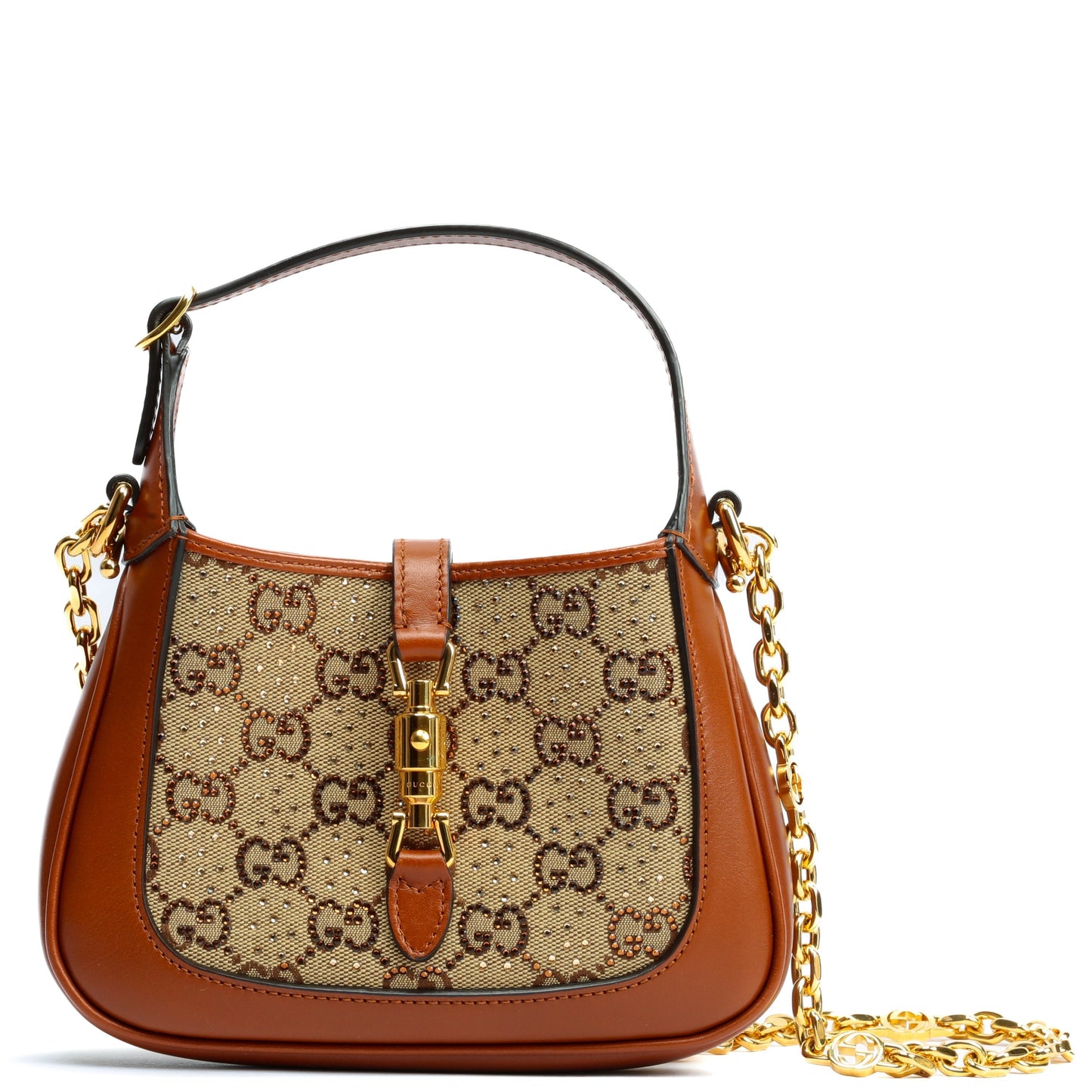 Luxury Gucci Jackie 1961 Crystal GG Mini