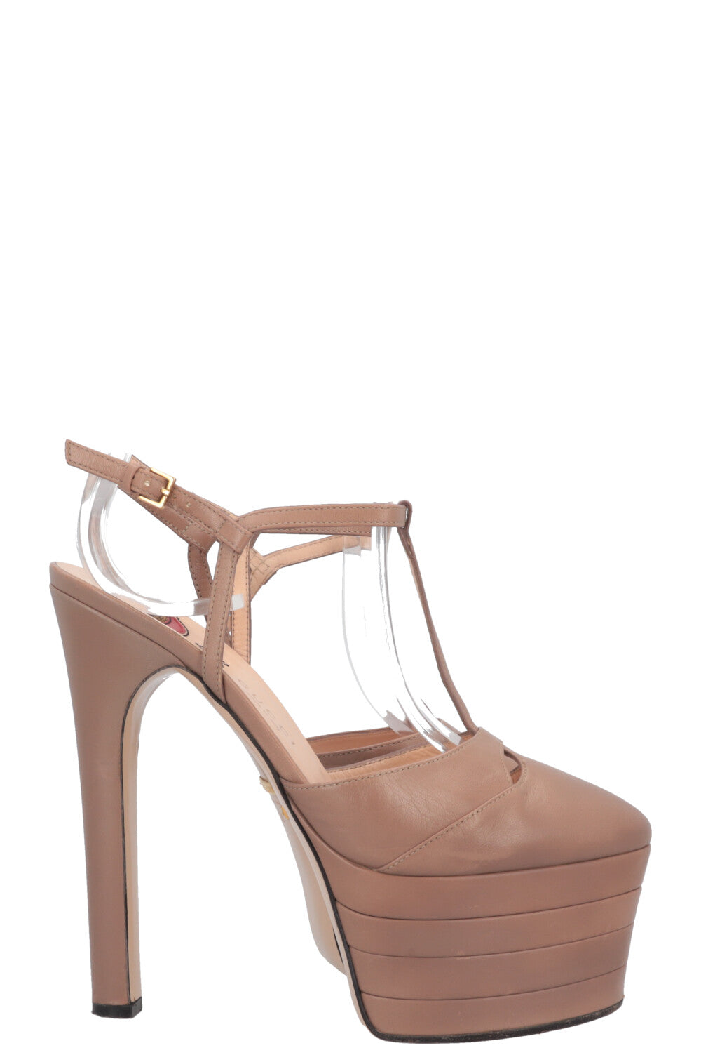 Luxury Gucci Trending 2025 Platform Heels Leather Beige