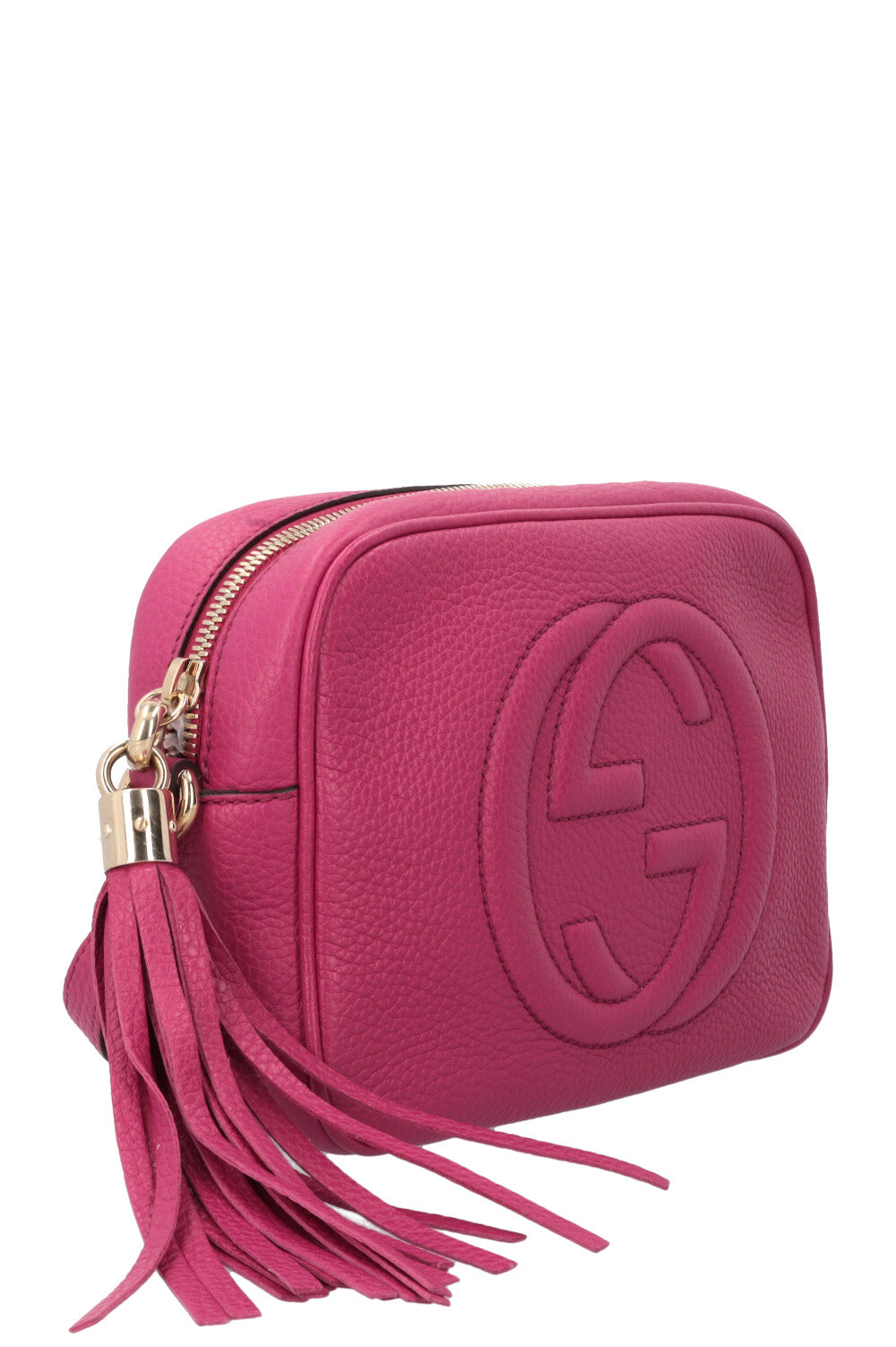 Luxury Gucci Trending 2025 Soho Disco Crossbody Bag Leather Fuchsia