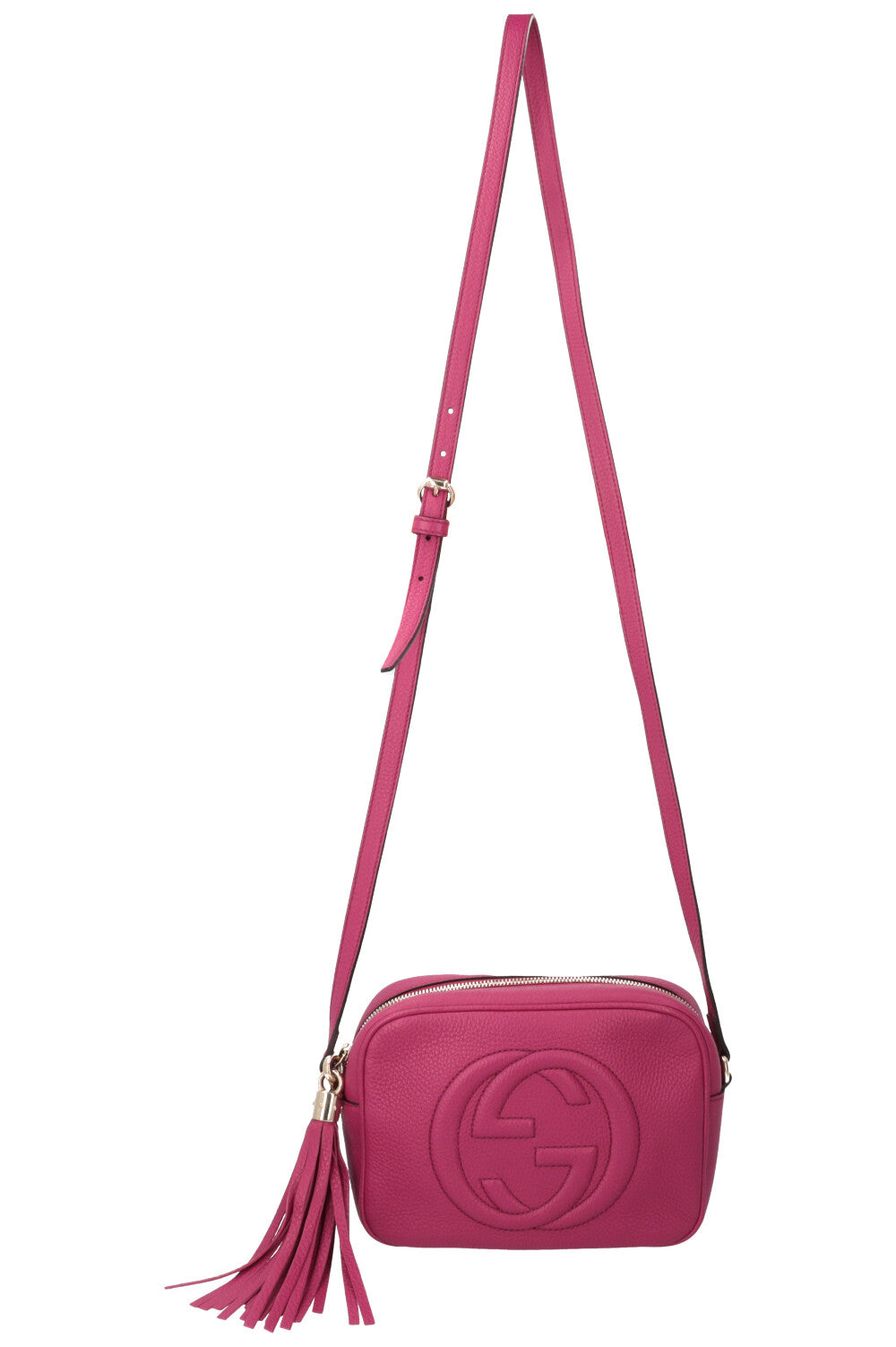 Luxury Gucci Trending 2025 Soho Disco Crossbody Bag Leather Fuchsia