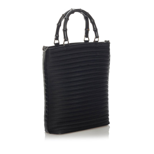 Gucci Bamboo Canvas Satchel (SHG-29171)