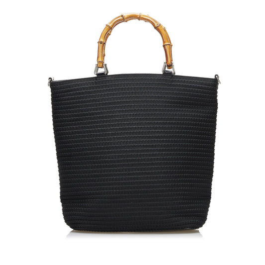 Gucci Bamboo Canvas Satchel (SHG-36575)