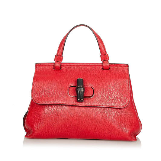 Gucci Bamboo Daily Leather Satchel (SHG-24362)