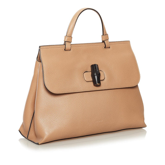 Gucci Bamboo Daily Leather Satchel (SHG-34552)