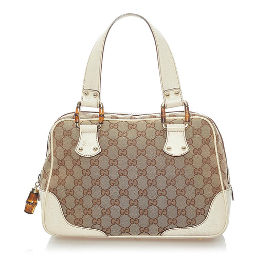 Gucci Bamboo GG Canvas Handbag (SHG-34689)