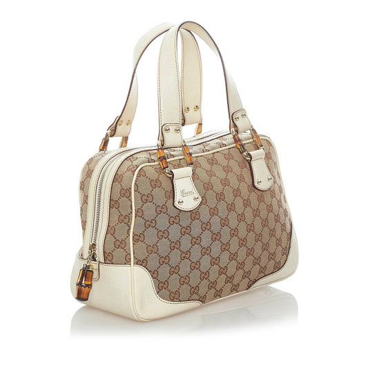 Gucci Bamboo GG Canvas Handbag (SHG-34689)