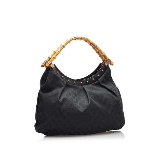 Gucci Bamboo GG Canvas Hobo Bag (SHG-yNeroE)