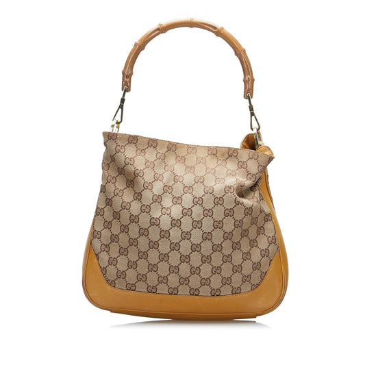 Gucci Bamboo GG Canvas Web Satchel (SHG-GPZYZn)