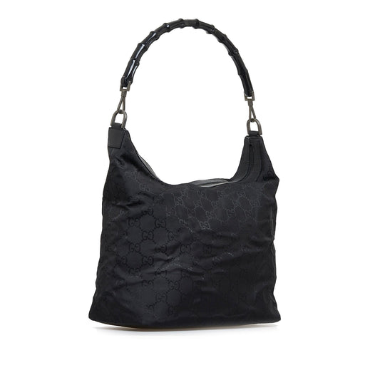 Gucci Bamboo GG Nylon Shoulder Bag (SHG-reGuen)