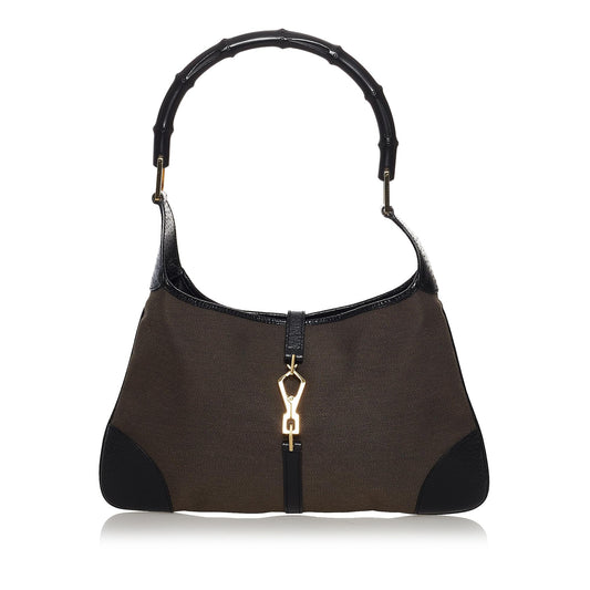 Gucci Bamboo Jackie Canvas Shoulder Bag (SHG-32753)