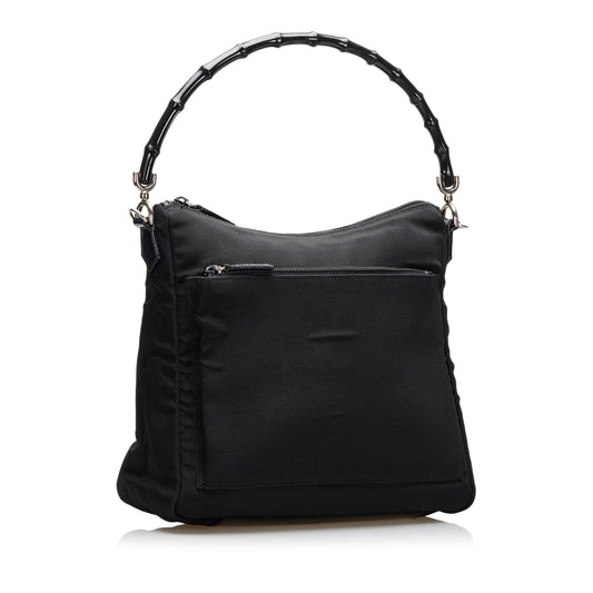Gucci Bamboo Nylon Satchel (SHG-36702)