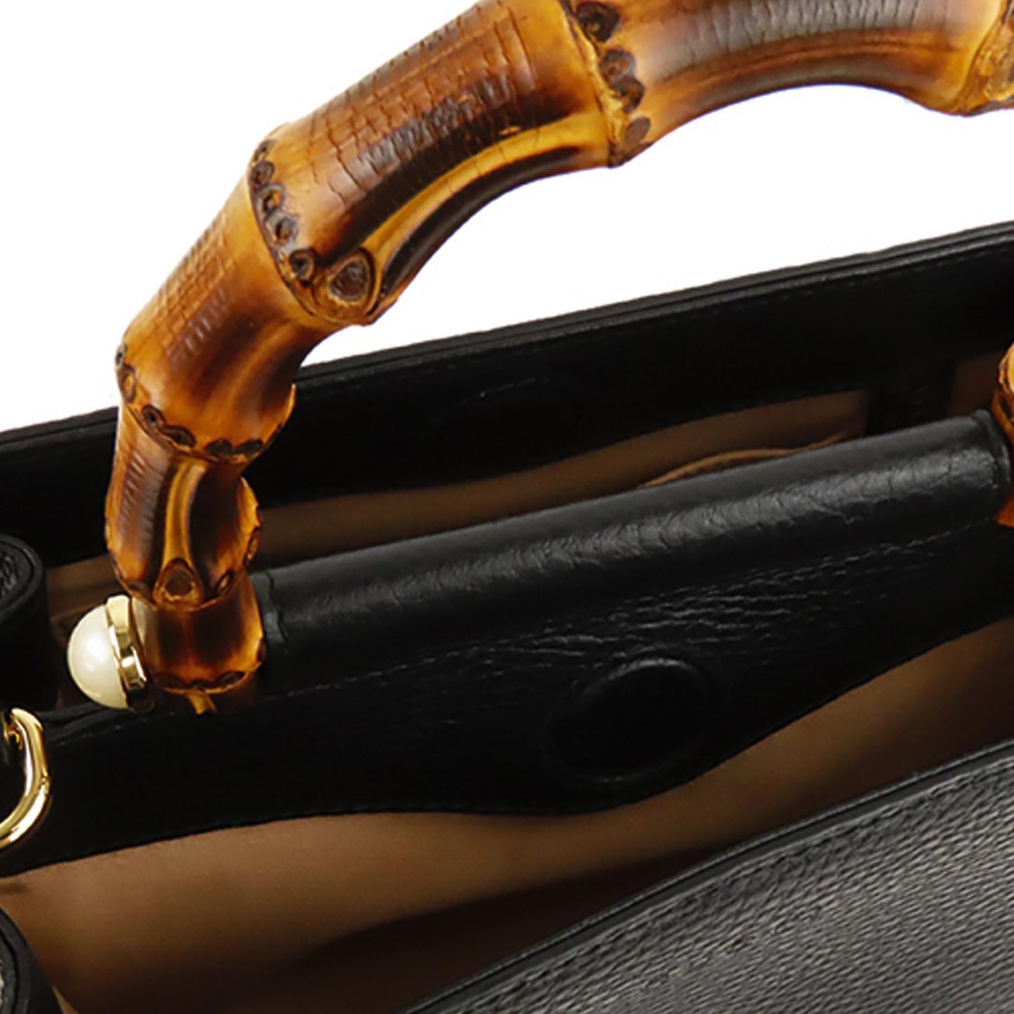 Gucci Bamboo Nymphaea Leather Satchel (SHG-27214)