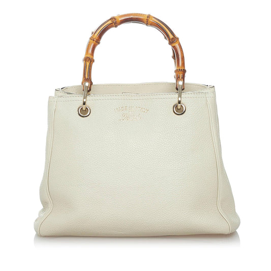 Gucci Bamboo Shopper Leather Satchel (SHG-30082)