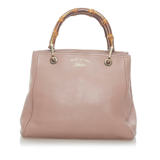 Gucci Bamboo Shopper Leather Satchel (SHG-34682)