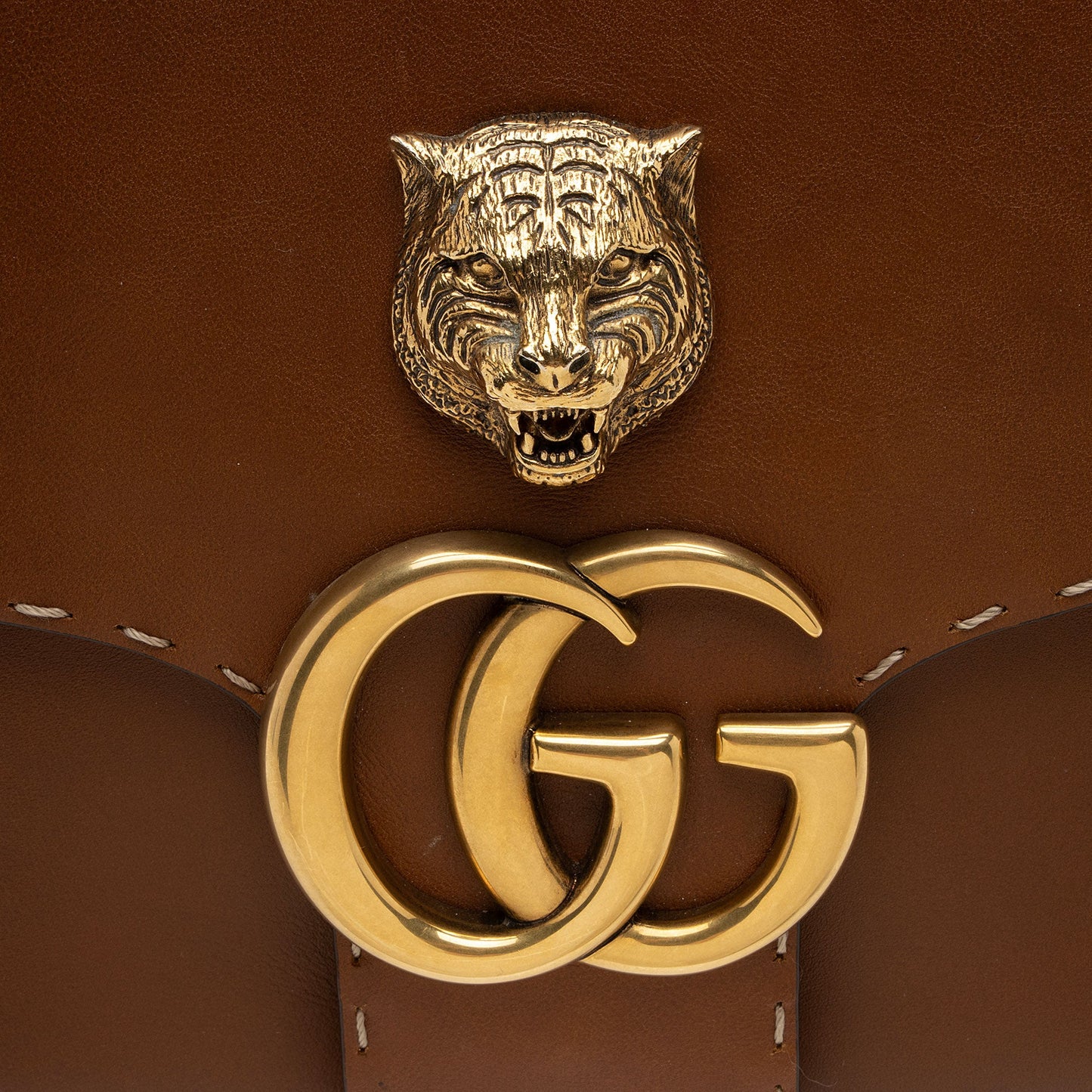 Gucci Calfskin GG Marmont Tiger Shoulder Bag