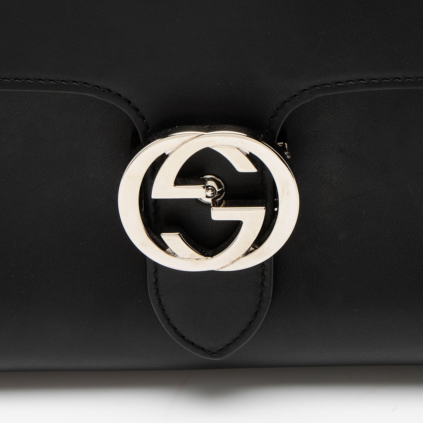 Gucci Grained Calfskin Interlocking G Medium Shoulder Bag