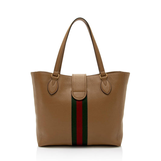Luxury Gucci Calfskin New Sakai Lux Web Dahlia Small Tote (SHF-W8gTIa)