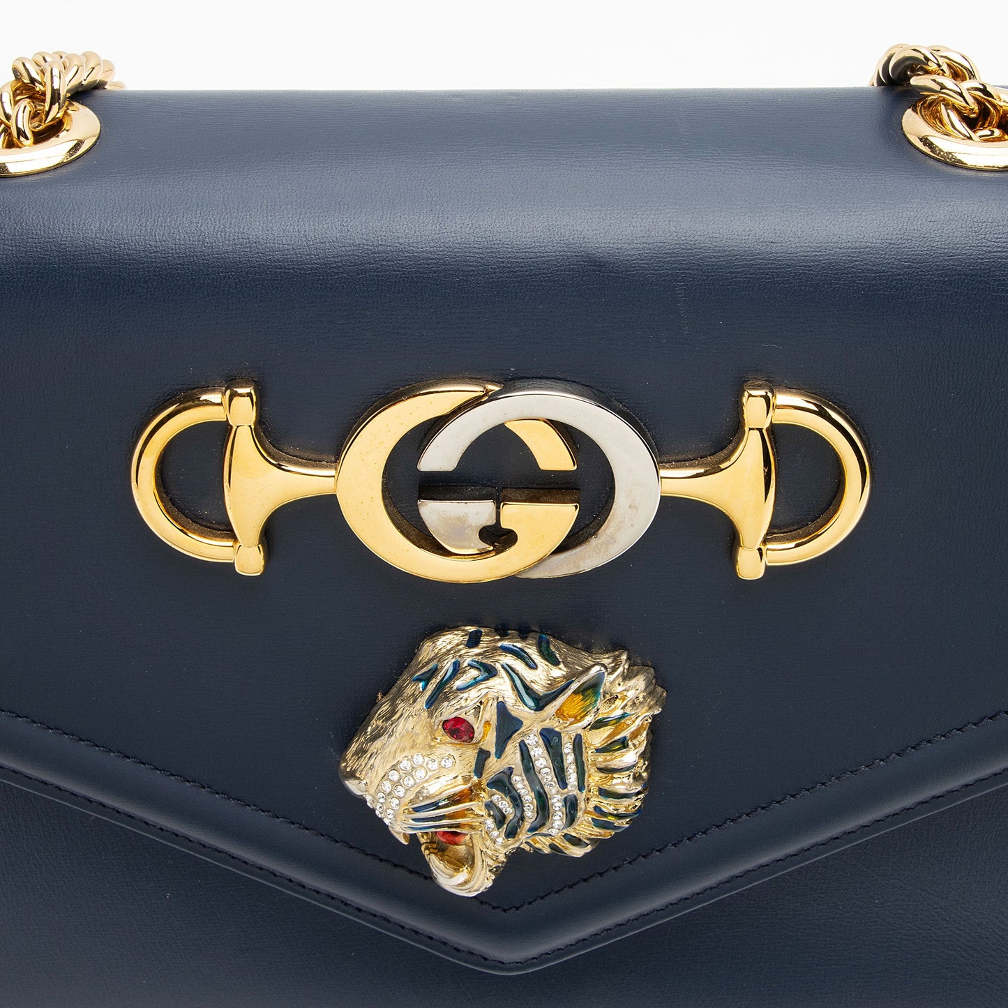 Gucci Calfskin Rajah Zumi Medium Shoulder Bag (SHF-bv9Xhf)