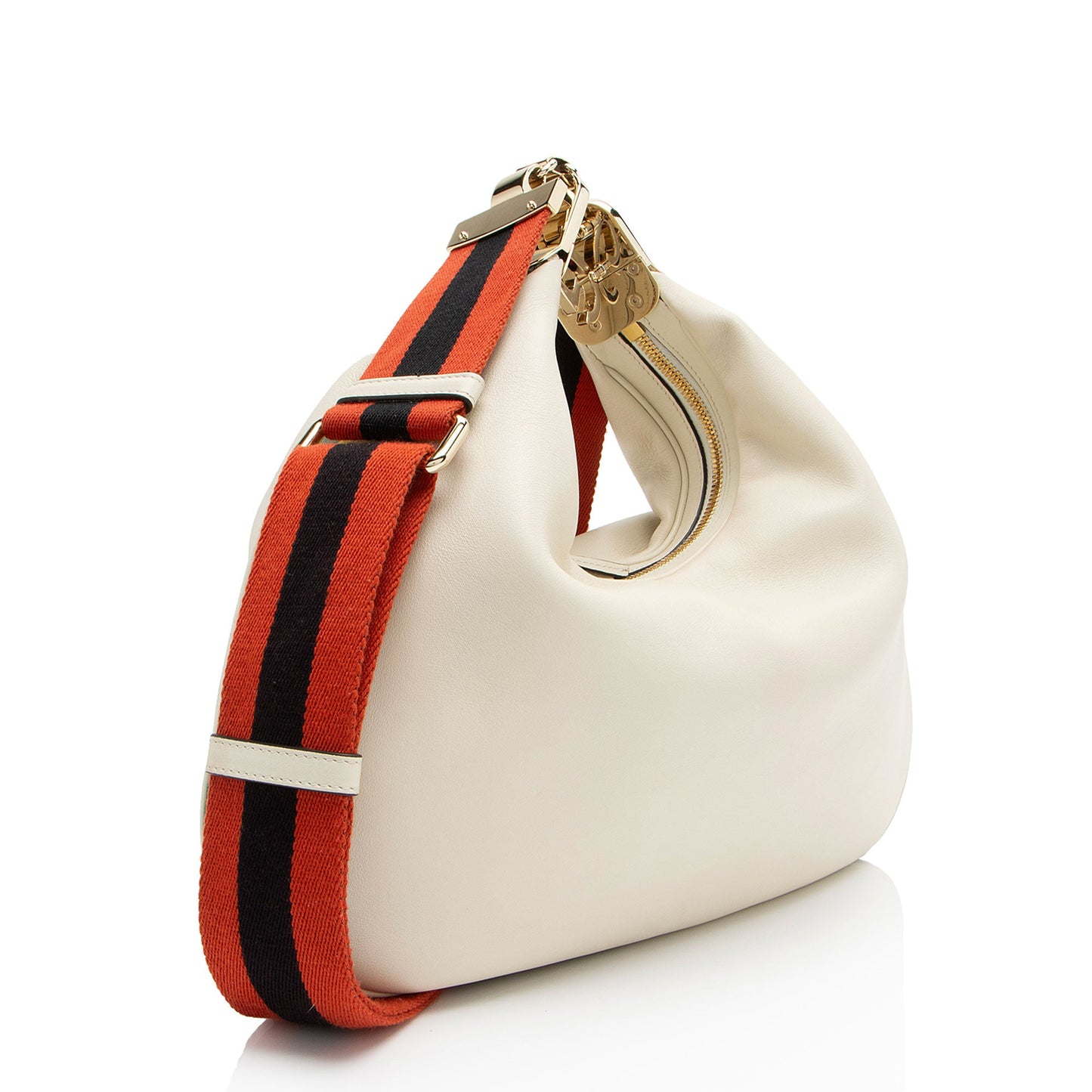 Gucci Calfskin Web Attache Large Shoulder Bag