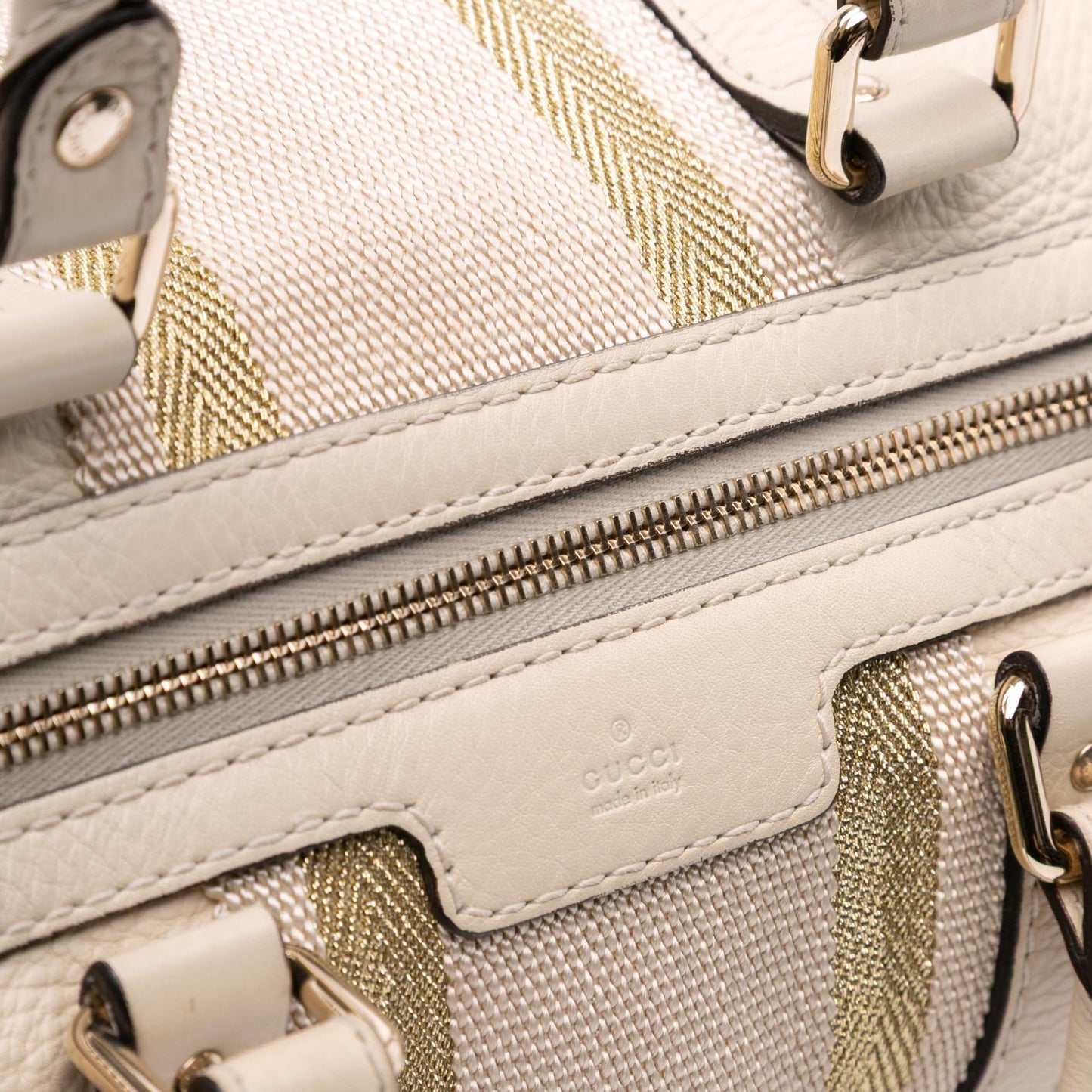 Gucci Calfskin Web Joy Boston Bag