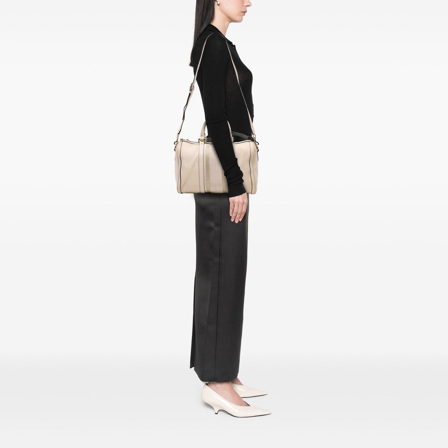 Gucci Calfskin Web Joy Boston Bag