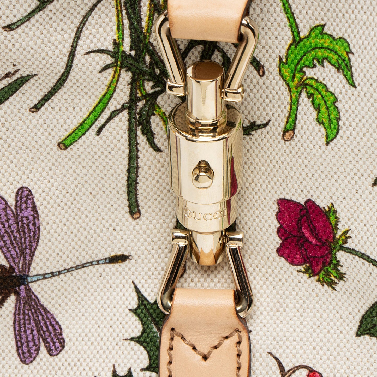 Gucci Canvas Flora Bardot Shoulder Bag