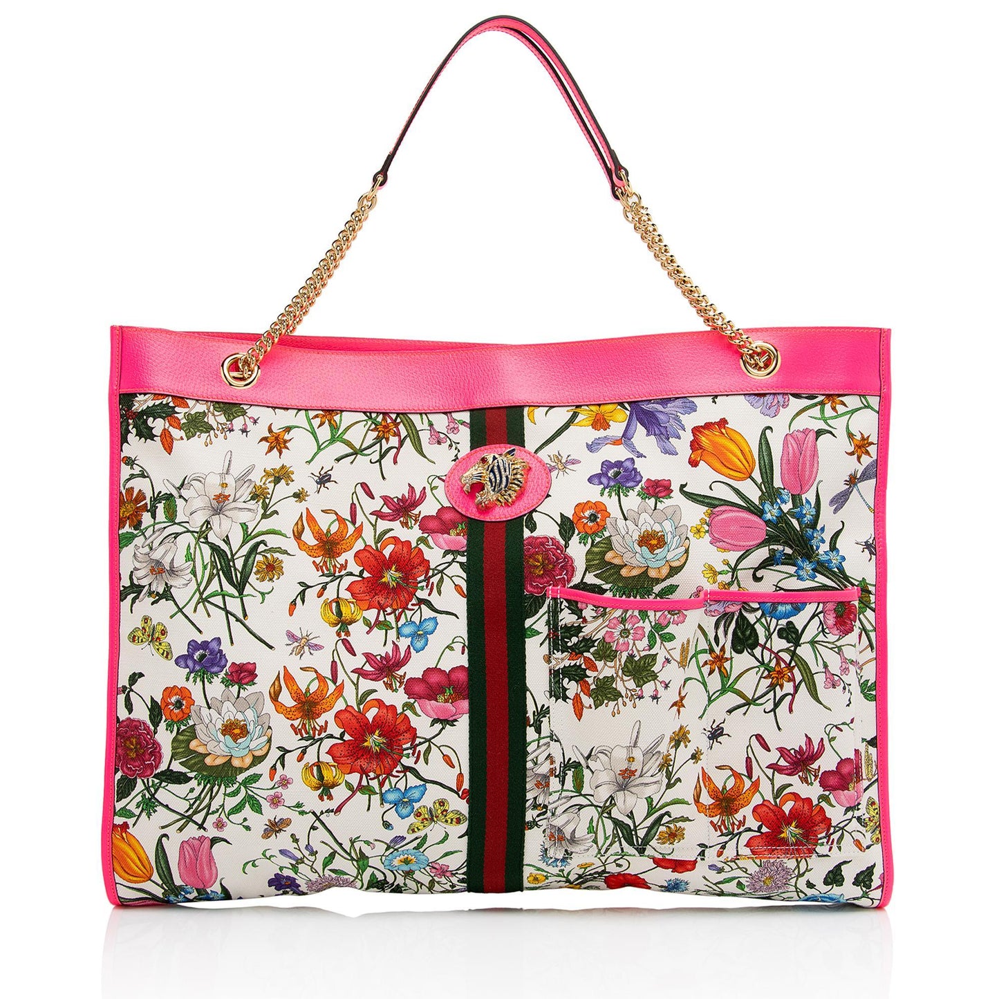 Luxury Gucci Canvas Flora Rajah Maxi Tote (SHF-3FjYSw)