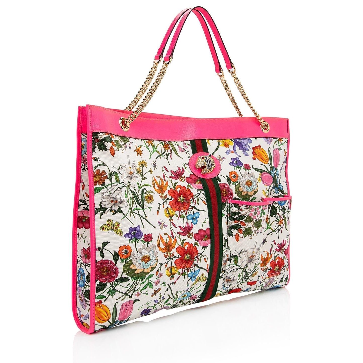 Luxury Gucci Canvas Flora Rajah Maxi Tote (SHF-3FjYSw)