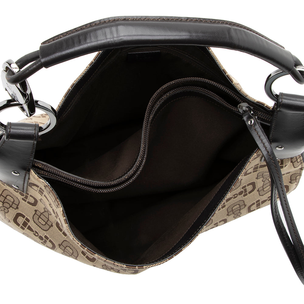 Gucci Canvas Horsebit Hobo (SHF-15066)