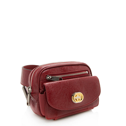 Gucci Cracked Calfskin Morpheus Belt Bag - Size 28 / 70 (SHF-12356)