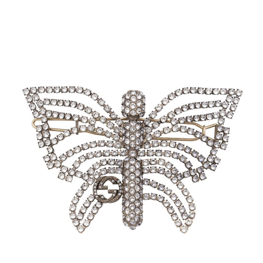 Gucci Crystal Butterfly Interlocking GG Hair Clip (SHF-fdAS47)
