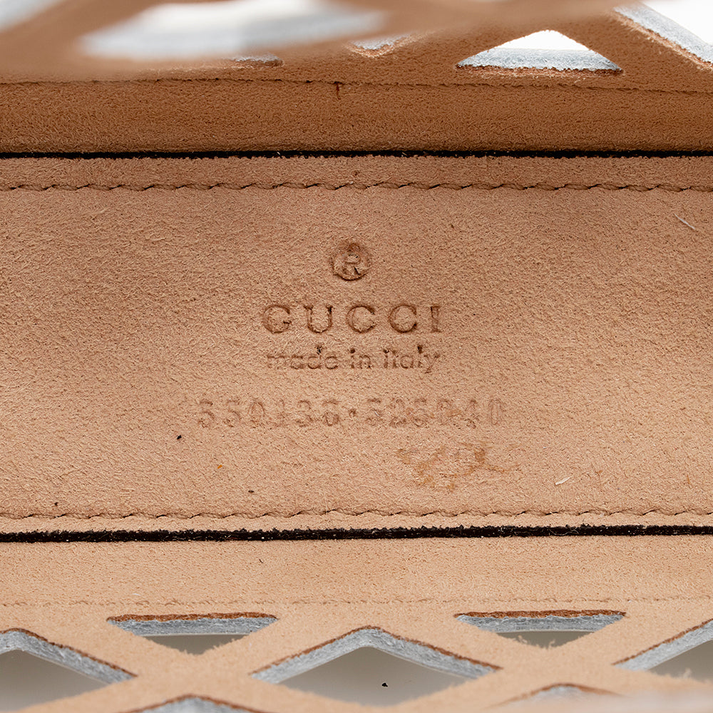 Gucci Cutout Leather Floral Shoulder Bag (SHF-16545)