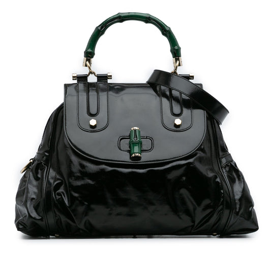 Gucci Dialux Pop Coated Canvas Bamboo Top Handle Bag