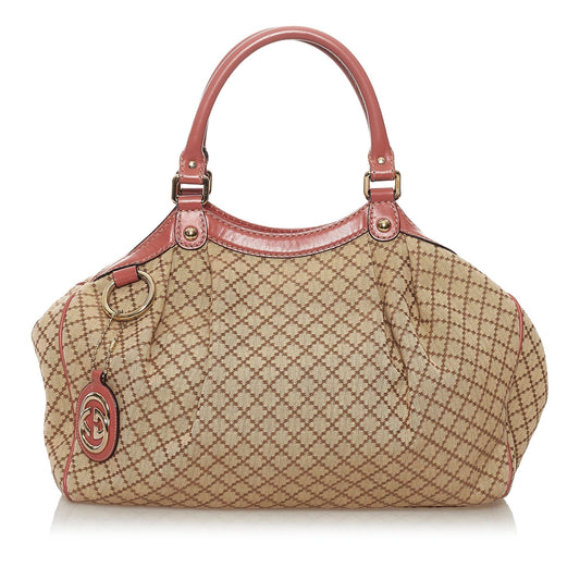 Gucci Diamante Sukey Canvas Tote Bag (SHG-32961)