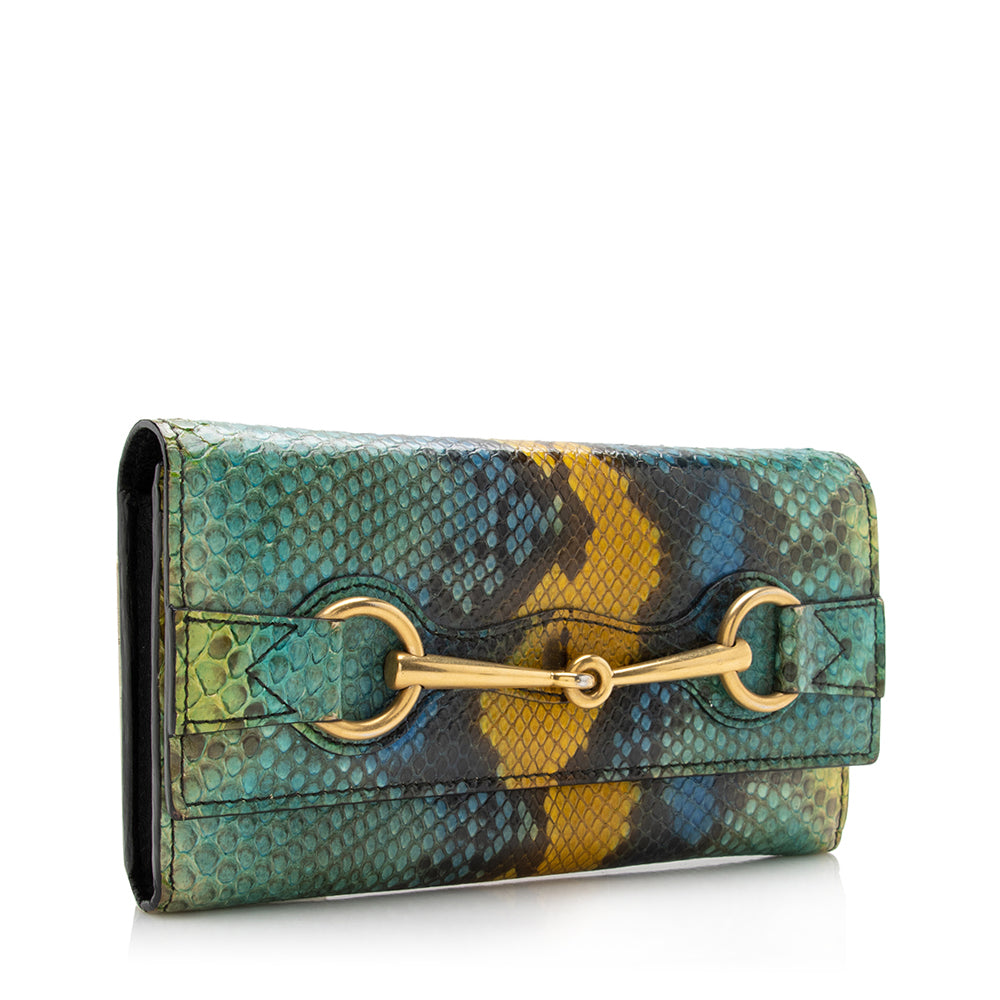 Gucci Python Horsebit Wallet - FINAL SALE (SHF-17264)