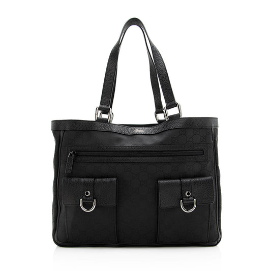 Gucci GG Canvas Abbey Pocket Tote (SHF-20128)