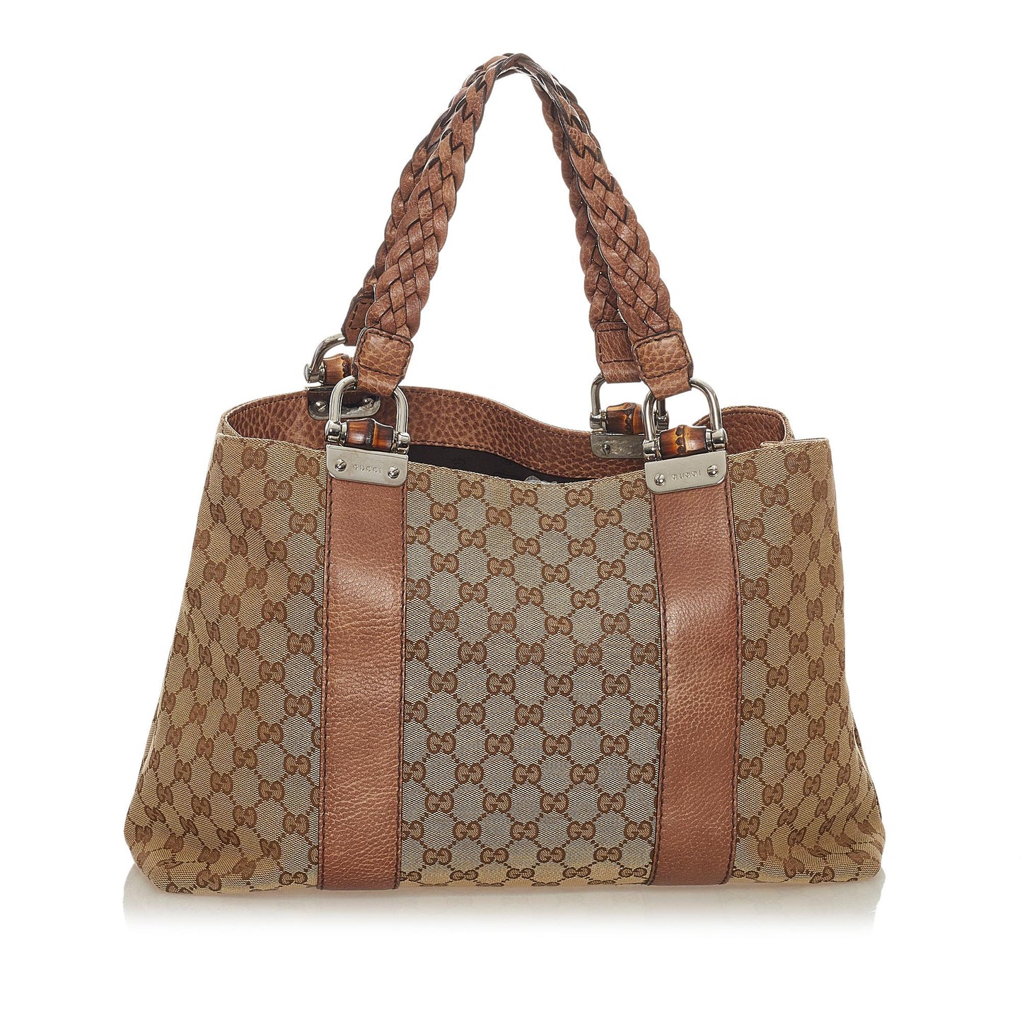 Gucci GG Canvas Bamboo Libeccio Tote Bag (SHG-28049)