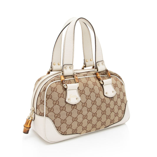 Gucci GG Canvas Bamboo Mini Satchel (SHF-yKtYU5)