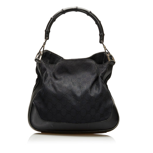 Gucci GG Canvas Bamboo Satchel (SHG-35630)