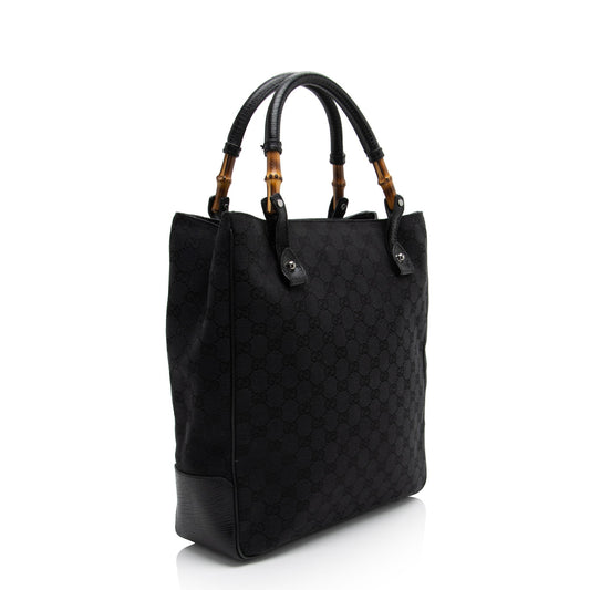 Gucci GG Canvas Bamboo Tote (SHF-1xRqYh)
